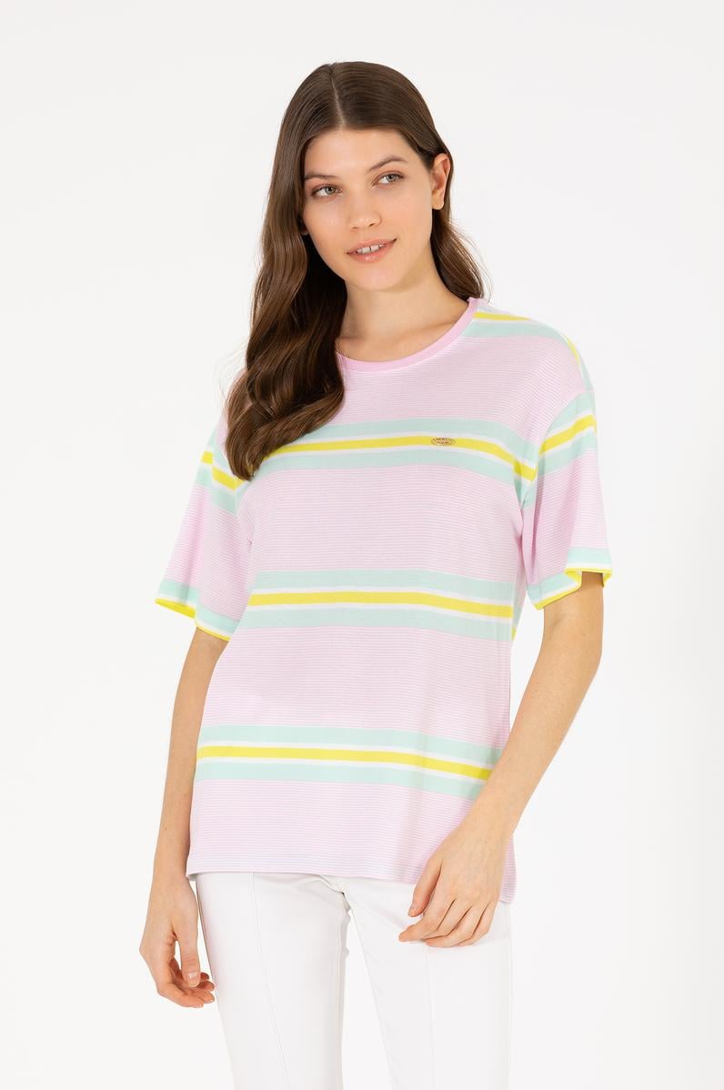 Kadın Manolya Bisiklet Yaka Tişört