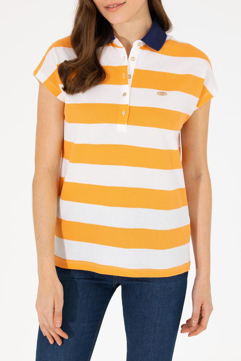 Kadın Turuncu Polo Yaka Tişört - 50263969036