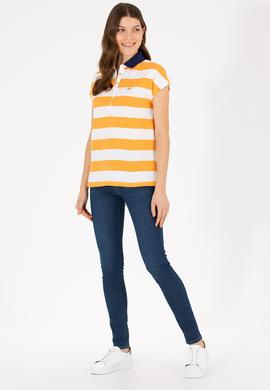 Kadın Turuncu Polo Yaka Tişört - 50263969036