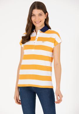 Kadın Turuncu Polo Yaka Tişört - 50263969036