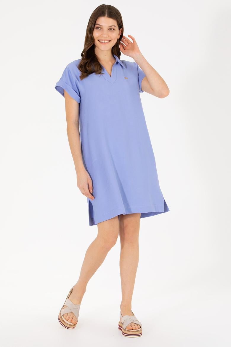 Kadın Mavi Dokuma Elbise - 50262591008