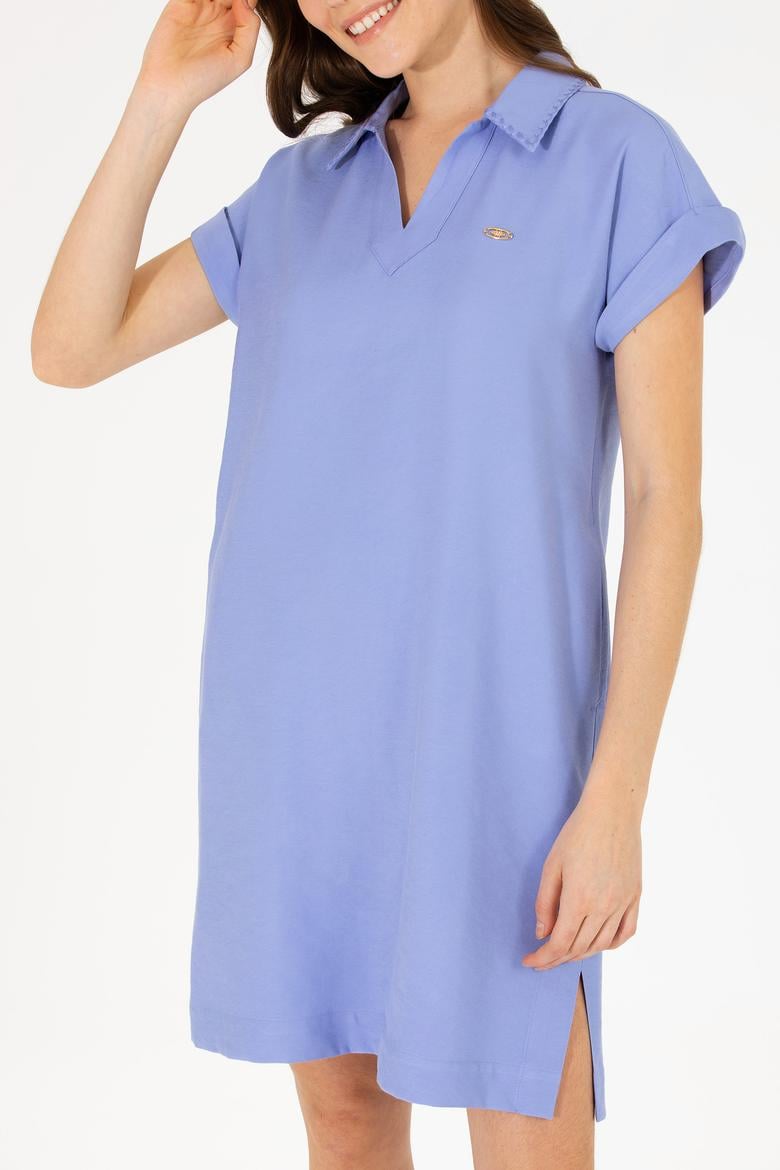 Kadın Mavi Dokuma Elbise - 50262591008