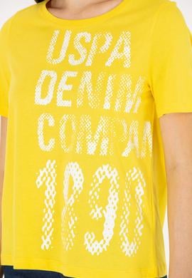 Kadın Sarı Bisiklet Yaka Tişört - 50262945006