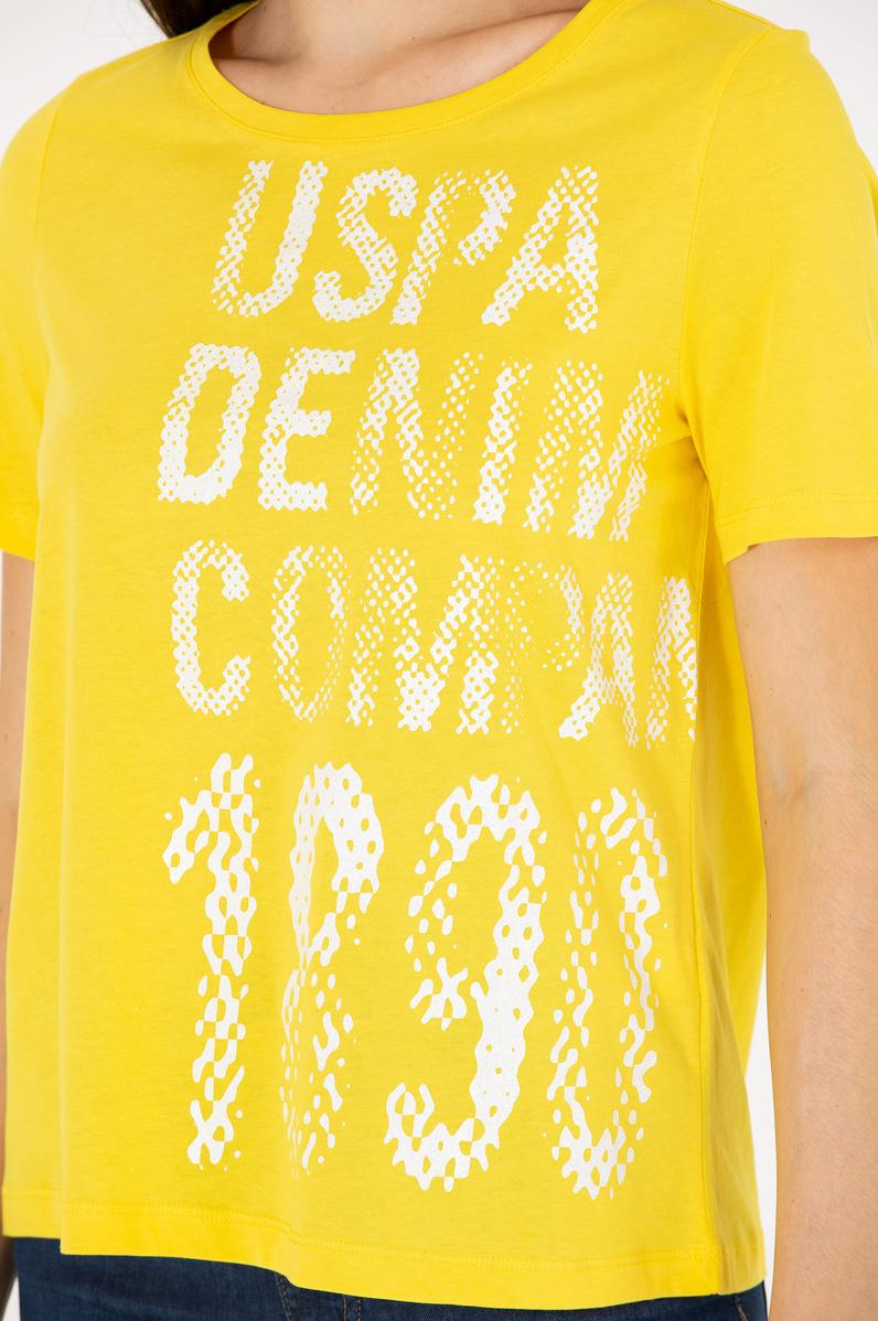 Kadın Sarı Bisiklet Yaka Tişört