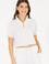 Kadın Ekru V Yaka Crop Tişört