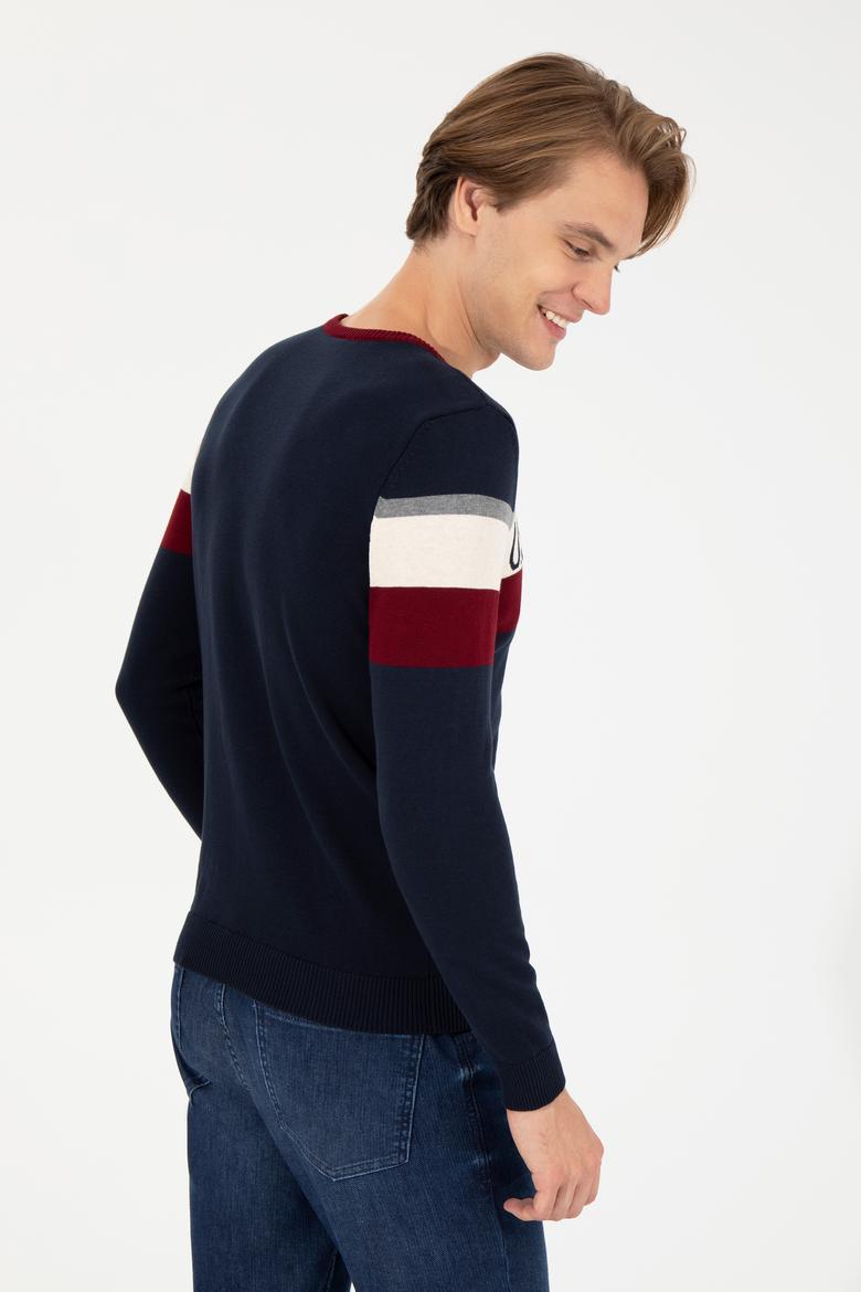 Erkek Lacivert Bisiklet Yaka Triko Kazak - 50237320008