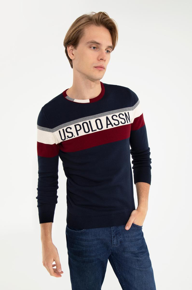 Erkek Lacivert Bisiklet Yaka Triko Kazak