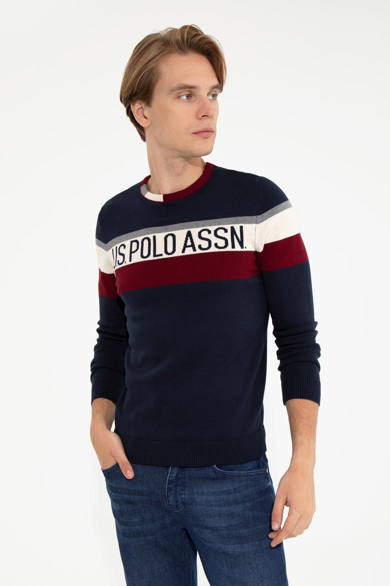 Erkek Lacivert Bisiklet Yaka Triko Kazak - 50237320008