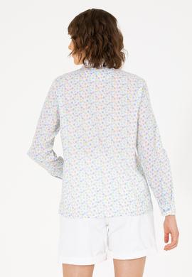 Kadın Mavi Uzun Kollu Gömlek - 50267466005