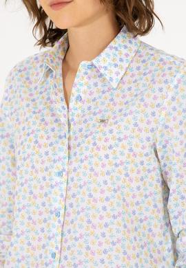 Kadın Mavi Uzun Kollu Gömlek - 50267466005