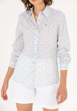 Kadın Mavi Uzun Kollu Gömlek - 50267466005