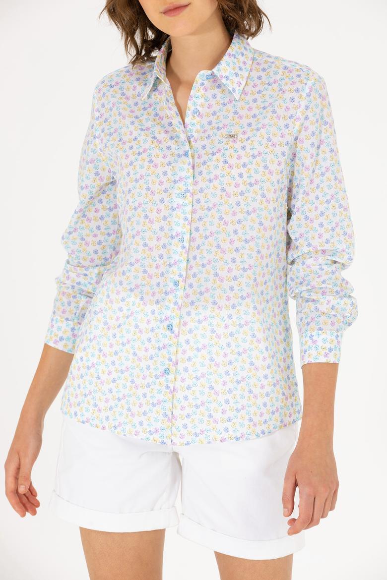 Kadın Mavi Uzun Kollu Gömlek - 50267466005