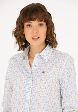 Kadın Mavi Uzun Kollu Gömlek - 50267466005