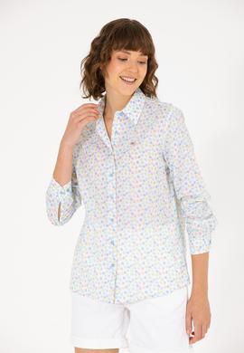 Kadın Mavi Uzun Kollu Gömlek - 50267466005