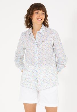 Kadın Mavi Uzun Kollu Gömlek - 50267466005