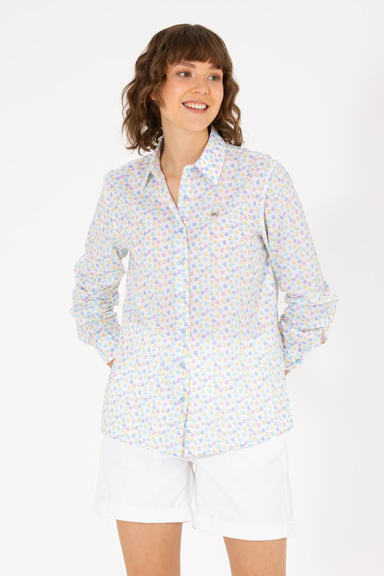 Kadın Mavi Uzun Kollu Gömlek