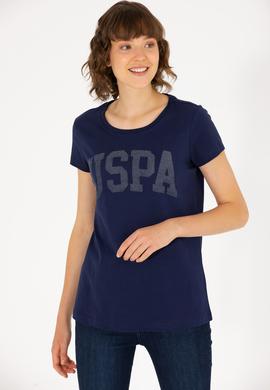 Kadın Lacivert Bisiklet Yaka Basic Tişört - 50262670005