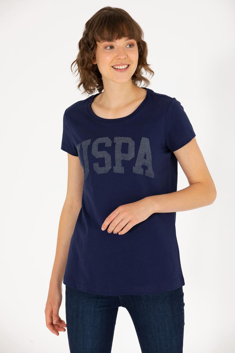 Kadın Lacivert Bisiklet Yaka Basic Tişört - 50262670005