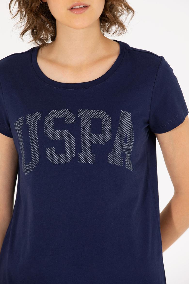 Kadın Lacivert Bisiklet Yaka Basic Tişört - 50262670005