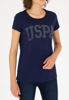 Kadın Lacivert Bisiklet Yaka Basic Tişört - 50262670005