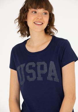 Kadın Lacivert Bisiklet Yaka Basic Tişört - 50262670005