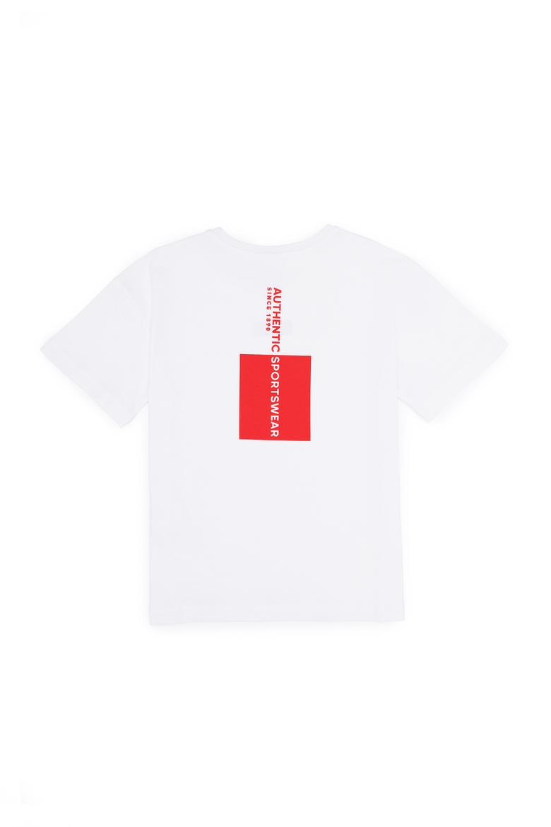 Erkek Çocuk Beyaz Oversize Bisiklet Yaka Tişört - 50263287008