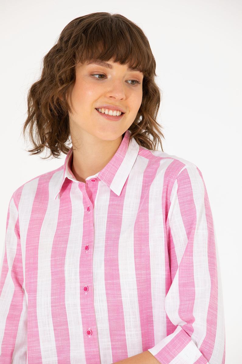 Kadın Pembe Uzun Kollu Gömlek