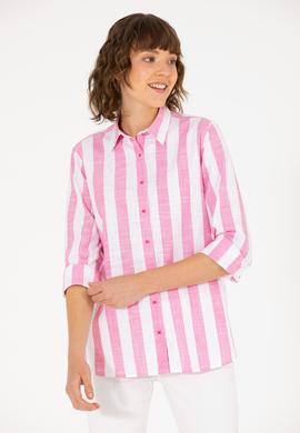 Kadın Pembe Uzun Kollu Gömlek - 50263663011