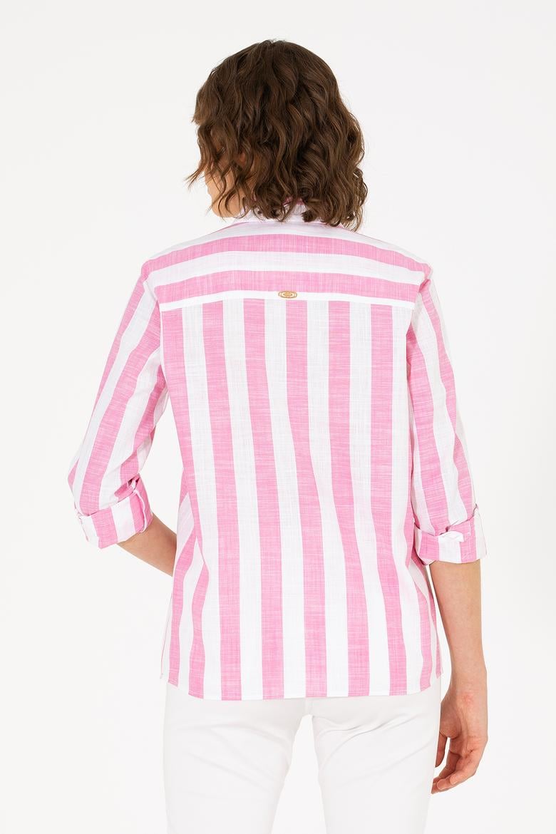 Kadın Pembe Uzun Kollu Gömlek - 50263663011