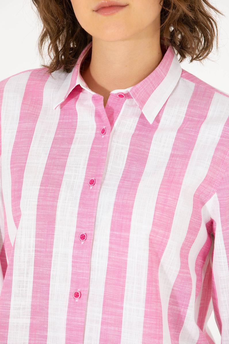 Kadın Pembe Uzun Kollu Gömlek