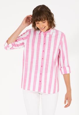 Kadın Pembe Uzun Kollu Gömlek - 50263663011