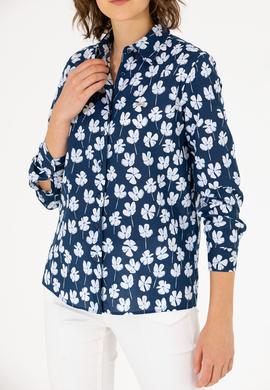 Kadın Lacivert Uzun Kollu Gömlek - 50263742004