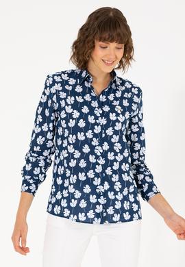 Kadın Lacivert Uzun Kollu Gömlek - 50263742004