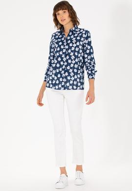 Kadın Lacivert Uzun Kollu Gömlek - 50263742004