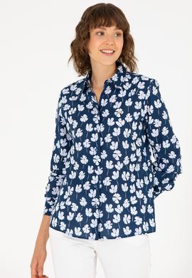 Kadın Lacivert Uzun Kollu Gömlek - 50263742004