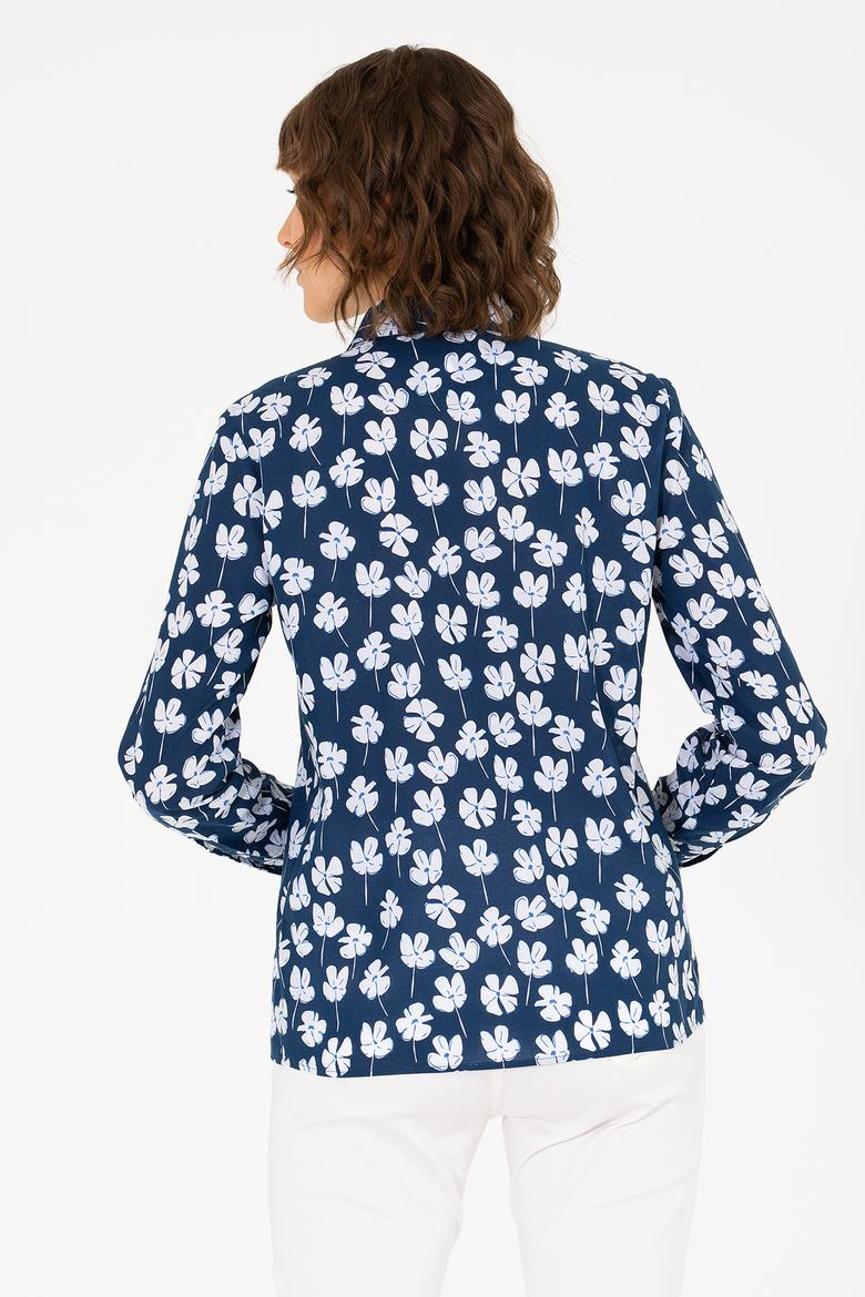 Kadın Lacivert Uzun Kollu Gömlek - 50263742004