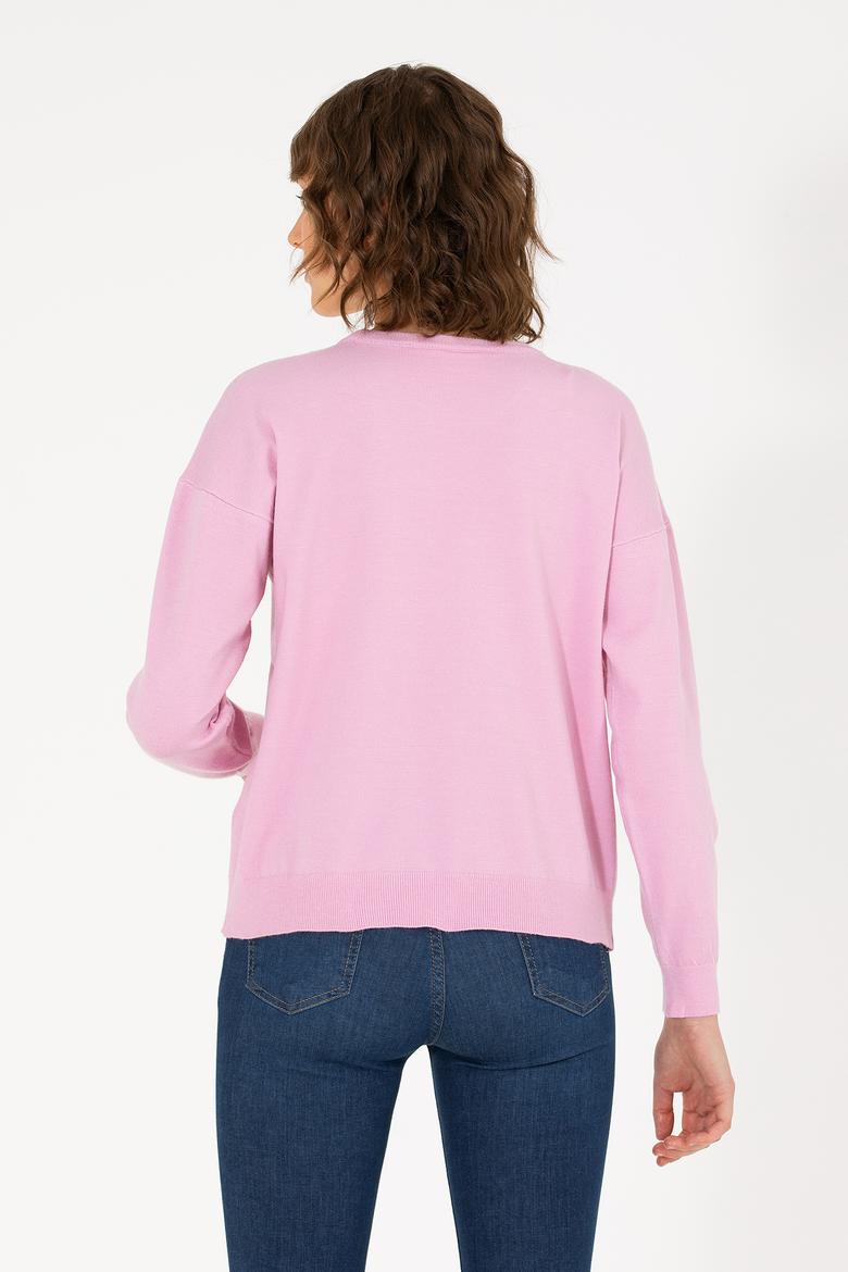 Kadın Manolya Bisiklet Yaka Kazak - 50253026020