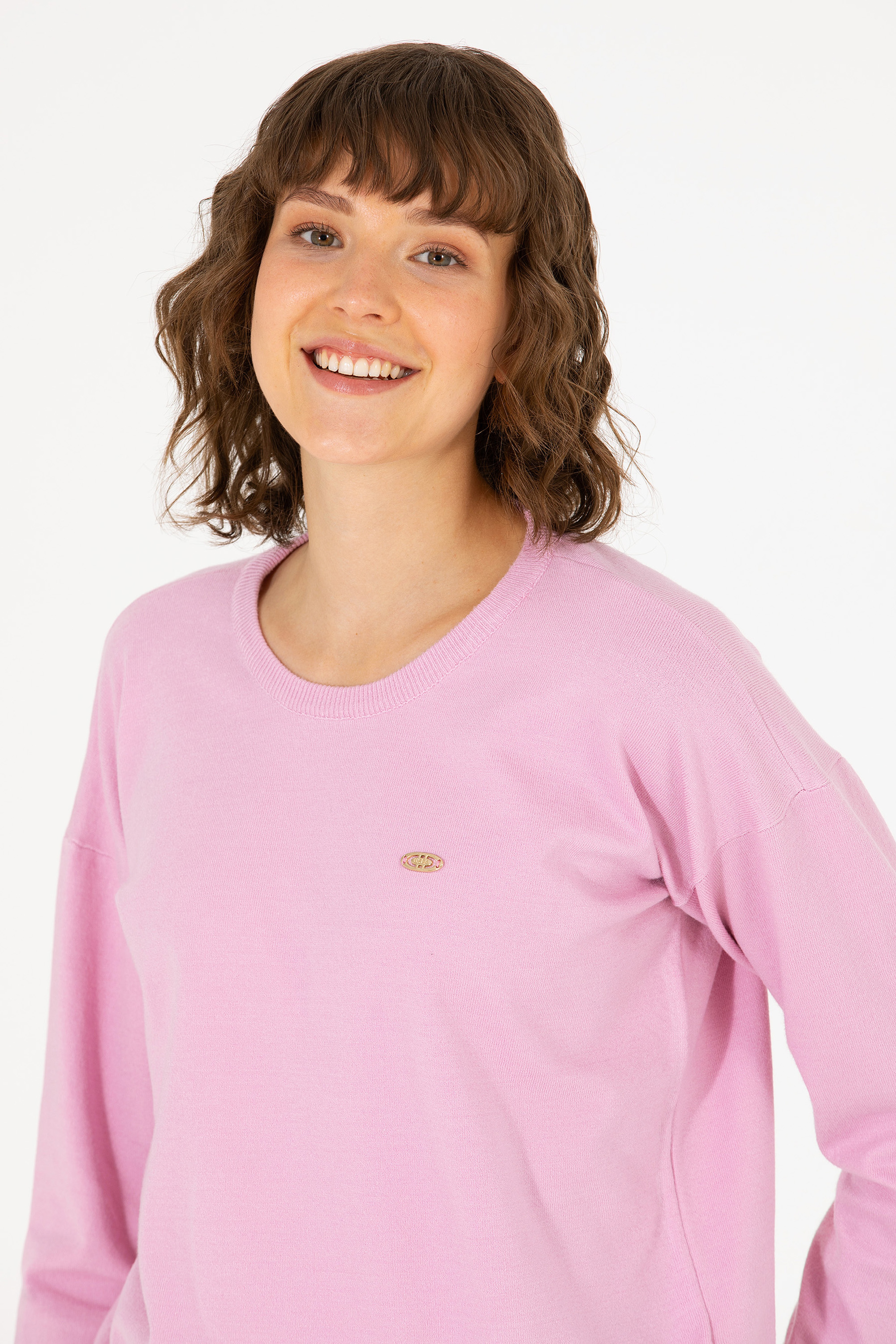 Kadın Manolya Bisiklet Yaka Kazak - Image 2