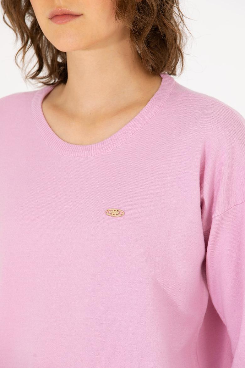 Kadın Manolya Bisiklet Yaka Kazak - 50253026020