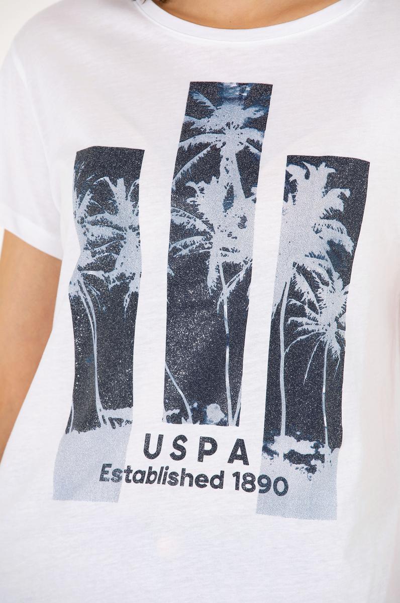 Kadın Beyaz Bisiklet Yaka Tişört