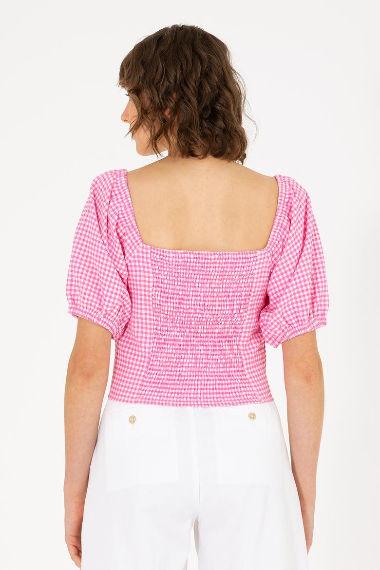 Kadın Pembe Kısa Kollu Bluz - 50264227005