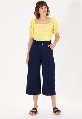 Kadın Neon Sarı Kısa Kollu Bluz - 50264227021