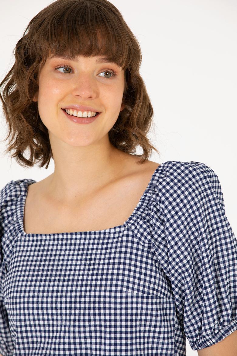 Kadın Lacivert Kısa Kollu Bluz - 50264227013