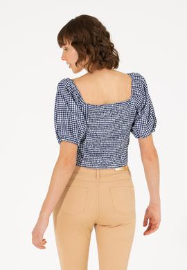 Kadın Lacivert Kısa Kollu Bluz - 50264227013