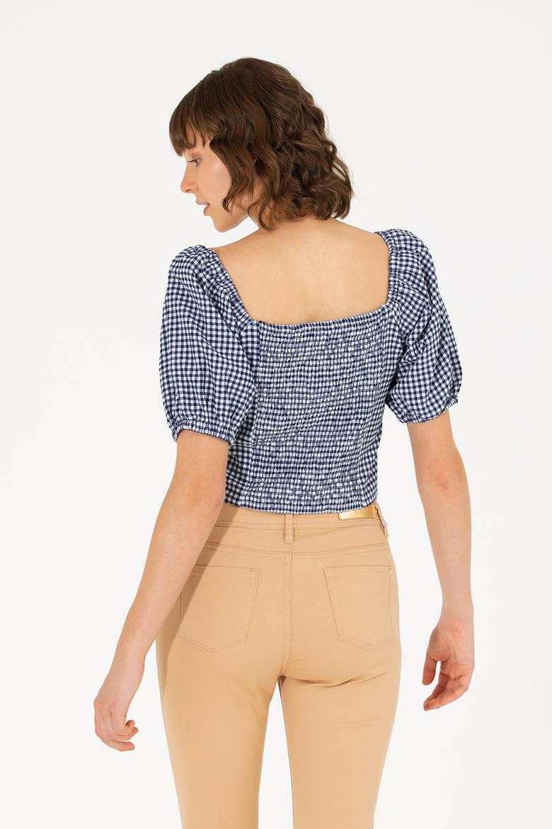 Kadın Lacivert Kısa Kollu Bluz - 50264227013