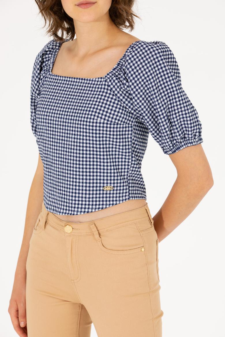 Kadın Lacivert Kısa Kollu Bluz - 50264227013