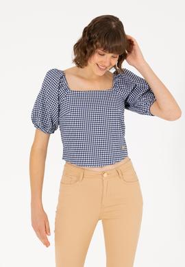 Kadın Lacivert Kısa Kollu Bluz - 50264227013