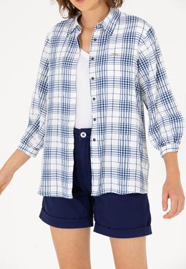 Kadın Lacivert Uzun Kollu Gömlek - 50263645005