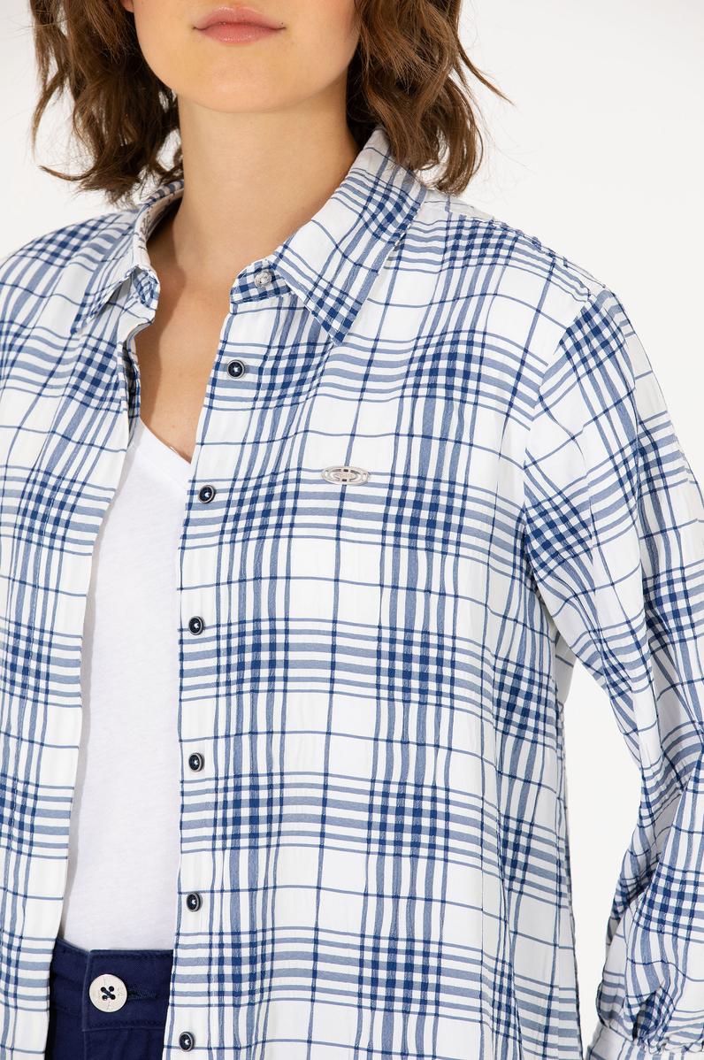 Kadın Lacivert Uzun Kollu Gömlek