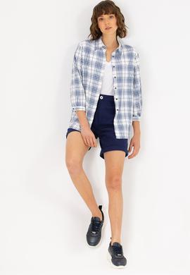 Kadın Lacivert Uzun Kollu Gömlek - 50263645005